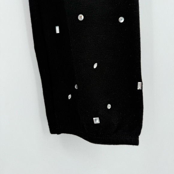 Monrow NEW Gem Embellished Supersoft Vintage Sweats Sweatshirt Pant Set Black L - Picture 8 of 10